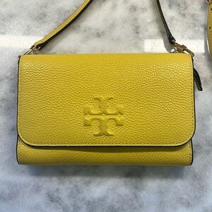 Yellow Tory Burch Crossbody w/matching wallet